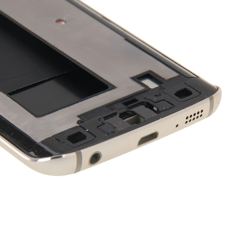 For Galaxy S6 Edge / G925 Full Housing Cover (Front Housing LCD Frame Bezel Plate + Back Plate Housing Camera Lens Panel + Battery Back Cover ) (Gold) - Frame Bezel Plate by buy2fix | Online Shopping UK | buy2fix
