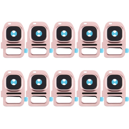 For Galaxy S7 / G930 10pcs Rear Camera Lens Cover + Flashlight Bracker (Rose Gold) - Camera Series by buy2fix | Online Shopping UK | buy2fix