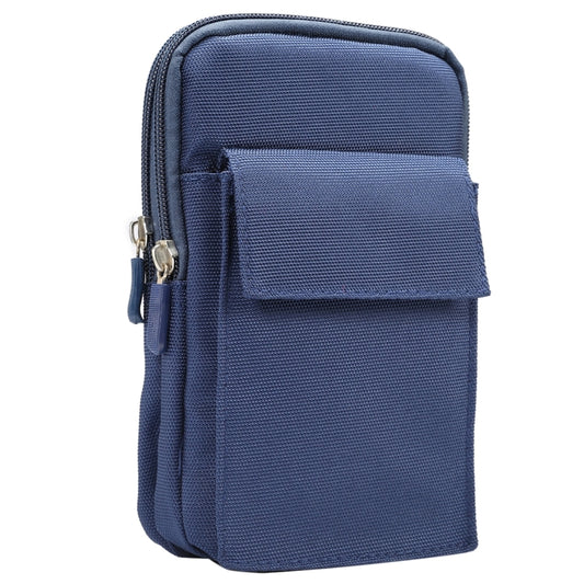 6.4 inch and Below Universal Polyester Men Vertical Style Case Shoulder Carrying Bag with Belt Hole & Climbing Buckle, For iPhone, Samsung, Sony, Huawei, Meizu, Lenovo, ASUS, Oneplus, Xiaomi, Cubot, Ulefone, Letv, DOOGEE, Vkworld, and other (Dark Blue) by buy2fix