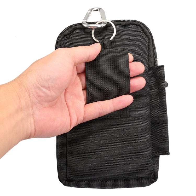 7 inch and Below Universal Polyester Men Vertical Style Case Waist Bag with Belt Hole & Climbing Buckle, For iPhone, Samsung, Sony, Huawei, Meizu, Lenovo, ASUS, Oneplus, Xiaomi, Cubot, Ulefone, Letv, DOOGEE, Vkworld, and other (Black) by buy2fix