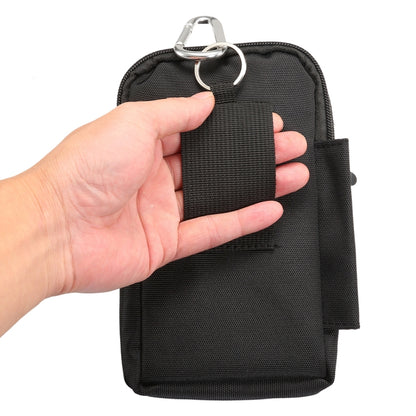7 inch and Below Universal Polyester Men Vertical Style Case Waist Bag with Belt Hole & Climbing Buckle, For iPhone, Samsung, Sony, Huawei, Meizu, Lenovo, ASUS, Oneplus, Xiaomi, Cubot, Ulefone, Letv, DOOGEE, Vkworld, and other (Black) by buy2fix