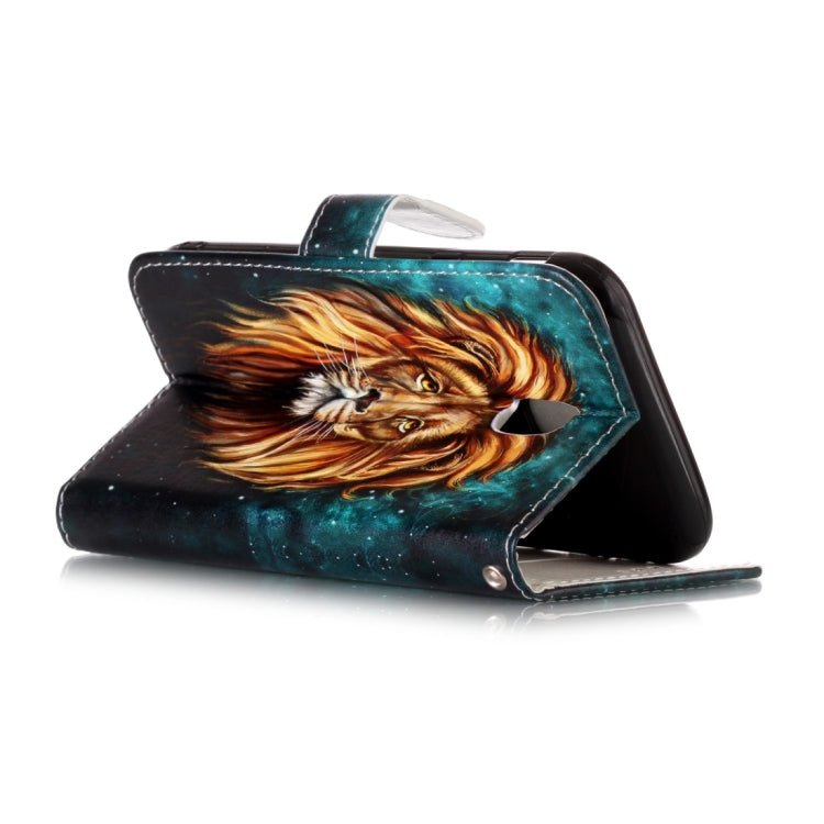 For Galaxy J3 (2017) (EU Version) Gloss Oil Embossed Lion Pattern Horizontal Flip Leather Case with Holder & Card Slots & Wallet & Photo Frame by buy2fix