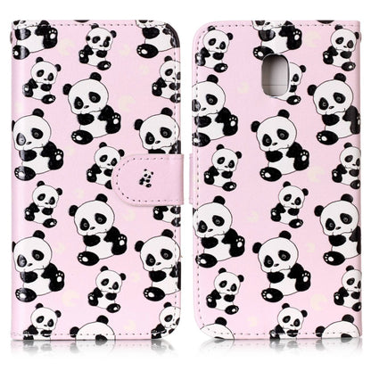 For Galaxy J3 (2017) (EU Version) Gloss Oil Embossed Panda Pattern Horizontal Flip Leather Case with Holder & Card Slots & Wallet & Photo Frame by buy2fix