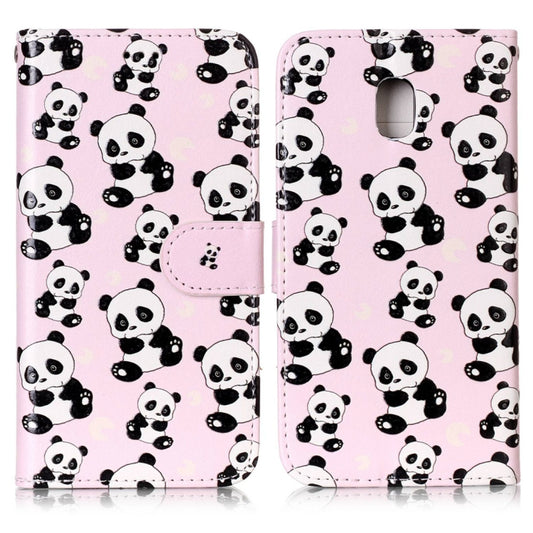 For Galaxy J3 (2017) (EU Version) Gloss Oil Embossed Panda Pattern Horizontal Flip Leather Case with Holder & Card Slots & Wallet & Photo Frame by buy2fix