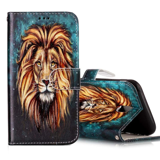 For Galaxy J5 (2017) (EU Version) Gloss Oil Embossed Lion Pattern Horizontal Flip Leather Case with Holder & Card Slots & Wallet & Photo Frame by buy2fix
