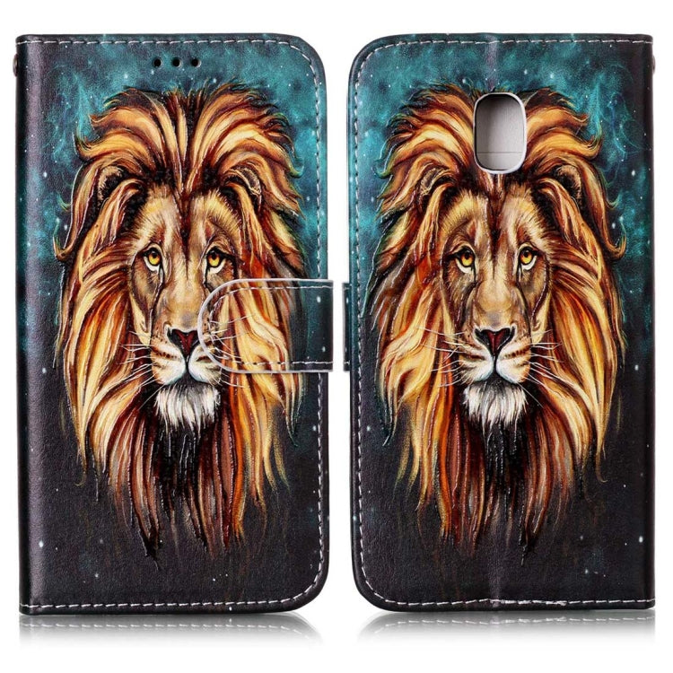 For Galaxy J5 (2017) (EU Version) Gloss Oil Embossed Lion Pattern Horizontal Flip Leather Case with Holder & Card Slots & Wallet & Photo Frame by buy2fix