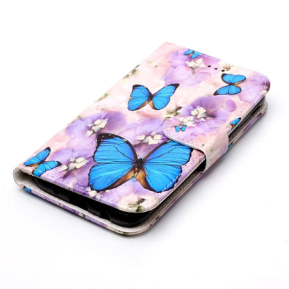For Galaxy J5 (2017) (EU Version) Gloss Oil Embossed Purple Butterfly Pattern Horizontal Flip Leather Case with Holder & Card Slots & Wallet & Photo Frame by buy2fix