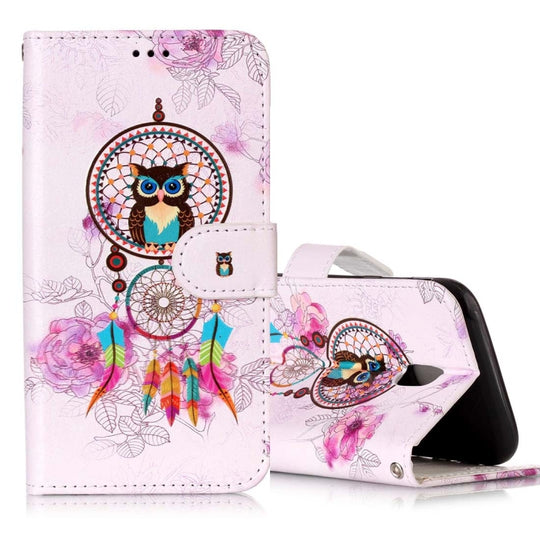 For Galaxy J5 (2017) (EU Version) Gloss Oil Embossed Bells Owl Pattern Horizontal Flip Leather Case with Holder & Card Slots & Wallet & Photo Frame