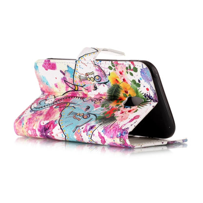 For Galaxy J5 (2017) (EU Version) Gloss Oil Embossed Flower Elephant Pattern Horizontal Flip Leather Case with Holder & Card Slots & Wallet & Photo Frame by buy2fix