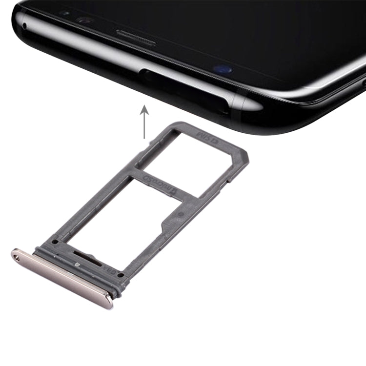 For Galaxy S8 SIM Card Tray + Micro SD Tray (Gold) - Card Tray by buy2fix | Online Shopping UK | buy2fix