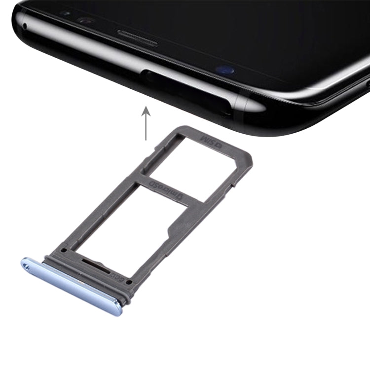 For Galaxy S8 SIM Card Tray + Micro SD Tray (Blue) - Card Tray by buy2fix | Online Shopping UK | buy2fix