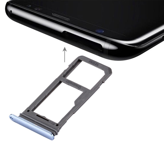 For Galaxy S8 SIM Card Tray + Micro SD Tray (Blue)