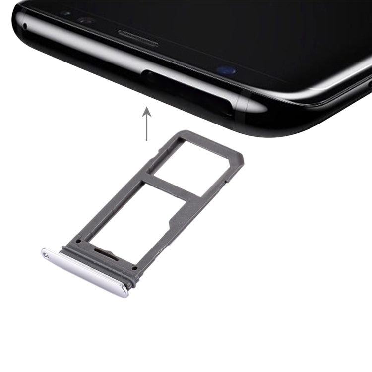 For Galaxy S8 SIM Card Tray + Micro SD Tray (Silver) - Card Tray by buy2fix | Online Shopping UK | buy2fix
