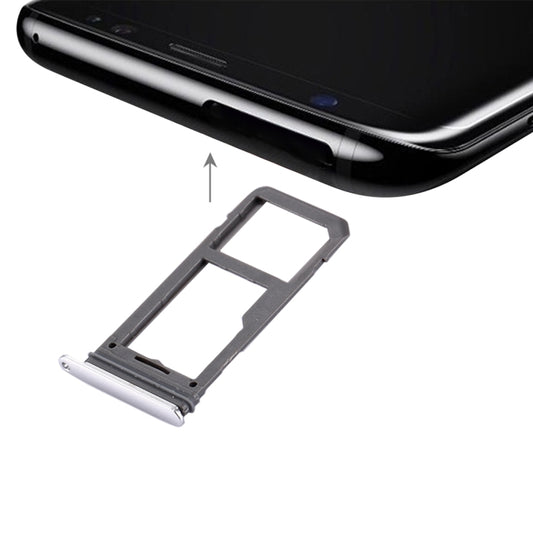 For Galaxy S8 SIM Card Tray + Micro SD Tray (Silver) - Card Tray by buy2fix | Online Shopping UK | buy2fix