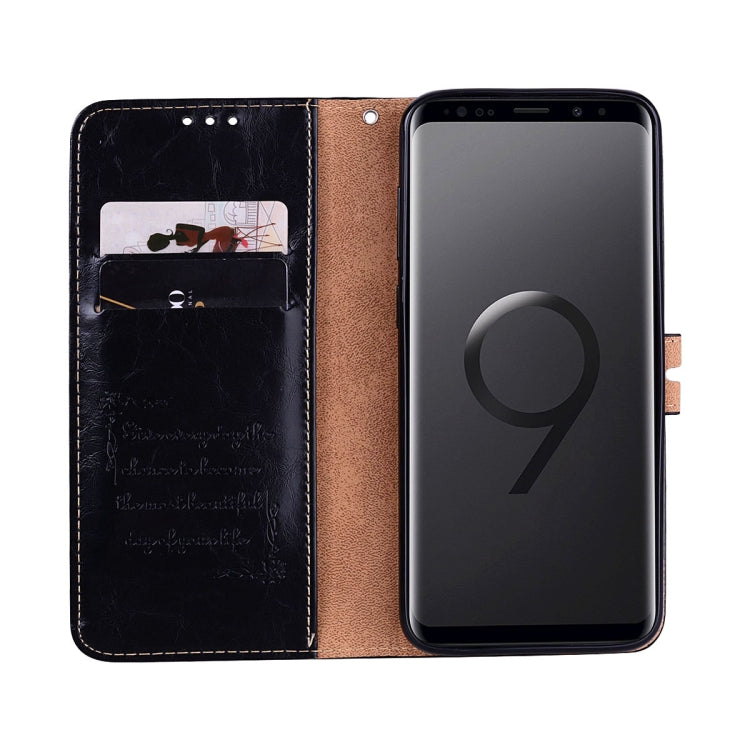 For Galaxy S9 Plus Oil Wax Texture Horizontal Flip Leather Case with Holder & Card Slots & Wallet(Black) by buy2fix