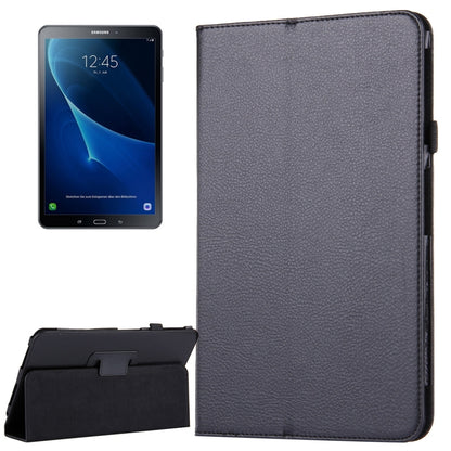 For Galaxy Tab A 10.1 / T580 Litchi Texture Magnetic Horizontal Flip Leather Case with Holder & Sleep / Wake-up Function(Black) by buy2fix
