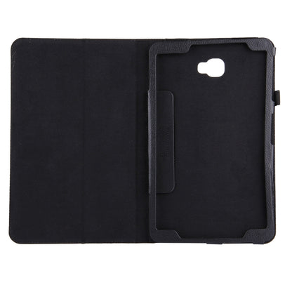 For Galaxy Tab A 10.1 / T580 Litchi Texture Magnetic Horizontal Flip Leather Case with Holder & Sleep / Wake-up Function(Black) by buy2fix
