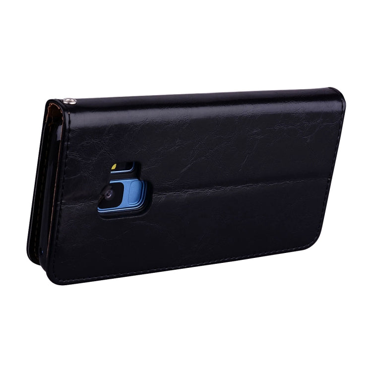 For Galaxy S9 Oil Wax Texture Horizontal Flip Leather Case with Holder & Card Slots & Wallet(Black) by buy2fix