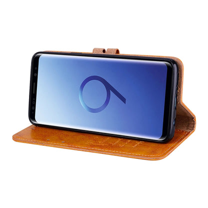 For Galaxy S9 Oil Wax Texture Horizontal Flip Leather Case with Holder & Card Slots & Wallet(Brown) by buy2fix