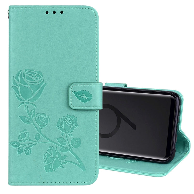 Rose Embossed Horizontal Flip Environmental PU Leather Case with Holder & Card Slots & Wallet for Galaxy S9+(Green) by buy2fix