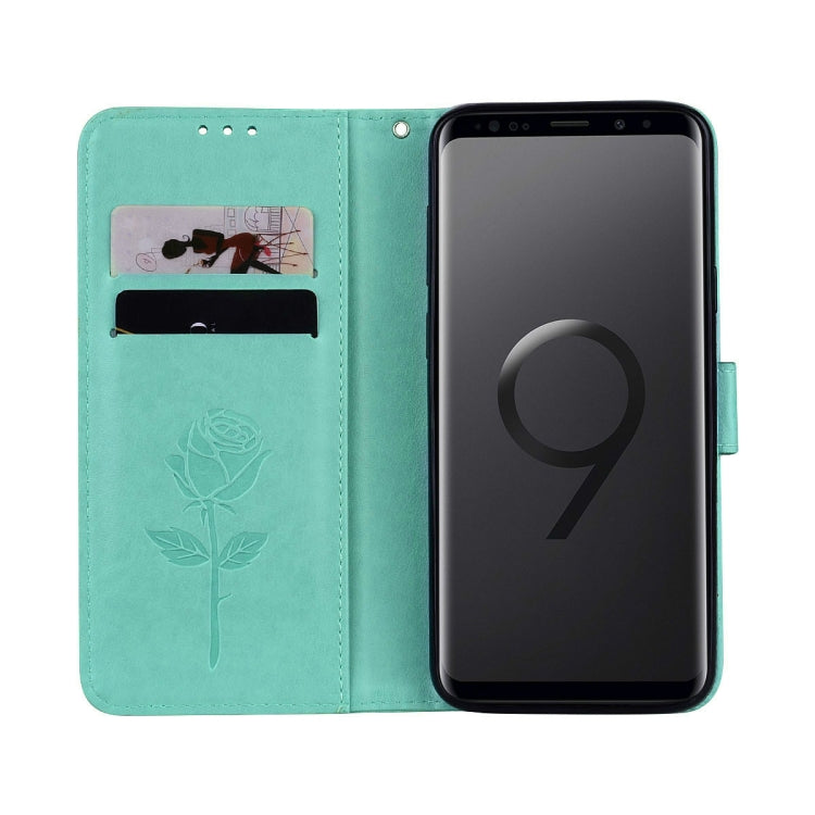Rose Embossed Horizontal Flip Environmental PU Leather Case with Holder & Card Slots & Wallet for Galaxy S9+(Green) by buy2fix
