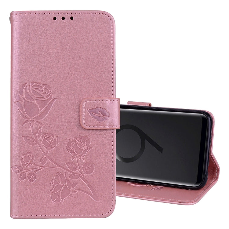 Rose Embossed Horizontal Flip Environmental PU Leather Case with Holder & Card Slots & Wallet for Galaxy S9+(Rose Gold) by buy2fix
