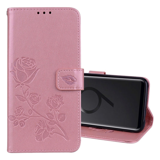 Rose Embossed Horizontal Flip Environmental PU Leather Case with Holder & Card Slots & Wallet for Galaxy S9+(Rose Gold) by buy2fix