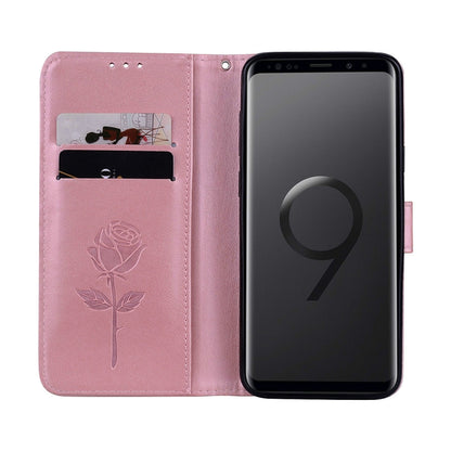 Rose Embossed Horizontal Flip Environmental PU Leather Case with Holder & Card Slots & Wallet for Galaxy S9+(Rose Gold) by buy2fix