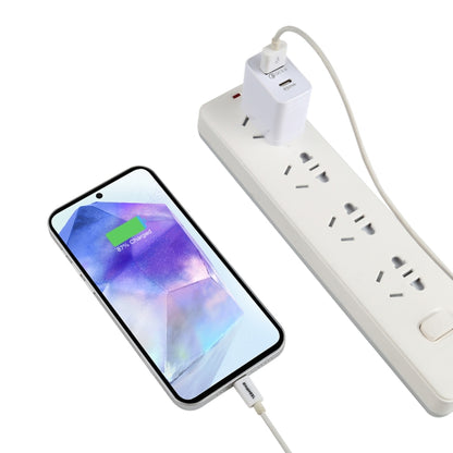 LZ-728 QC 3.0 USB + PD 20W USB-C / Type-C Fast Travel Charger, US Plug(White) - USB Charger by buy2fix | Online Shopping UK | buy2fix