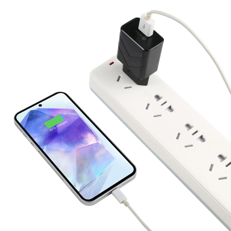 LZ-715 18W QC3.0 USB Single Port Fast Travel Charger, EU Plug(Black) - USB Charger by buy2fix | Online Shopping UK | buy2fix