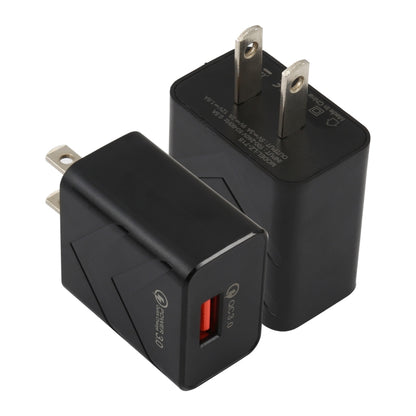 LZ-715 18W QC3.0 USB Single Port Fast Travel Charger, US Plug (Black) - USB Charger by buy2fix | Online Shopping UK | buy2fix