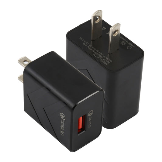 LZ-715 18W QC3.0 USB Single Port Fast Travel Charger, US Plug (Black) - USB Charger by buy2fix | Online Shopping UK | buy2fix