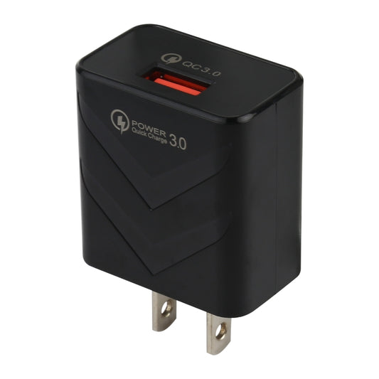 LZ-715 18W QC3.0 USB Single Port Fast Travel Charger, US Plug (Black) - USB Charger by buy2fix | Online Shopping UK | buy2fix