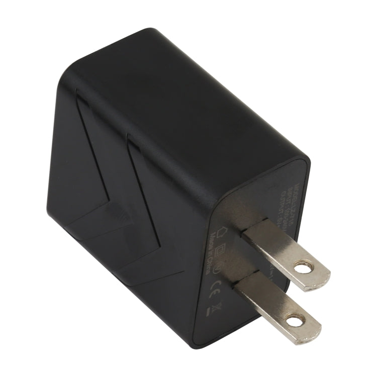 LZ-715 18W QC3.0 USB Single Port Fast Travel Charger, US Plug (Black) - USB Charger by buy2fix | Online Shopping UK | buy2fix