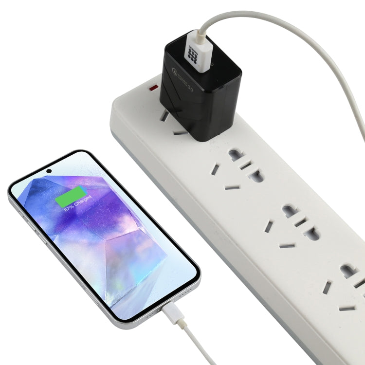 LZ-715 18W QC3.0 USB Single Port Fast Travel Charger, US Plug (Black) - USB Charger by buy2fix | Online Shopping UK | buy2fix