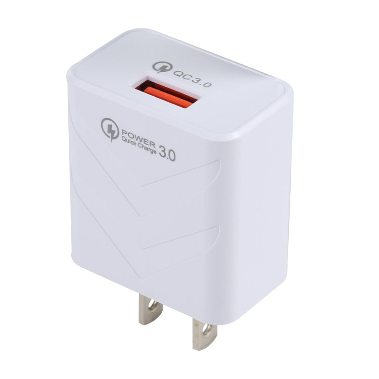 LZ-715 18W QC3.0 USB Single Port Fast Travel Charger, US Plug(White) - USB Charger by buy2fix | Online Shopping UK | buy2fix