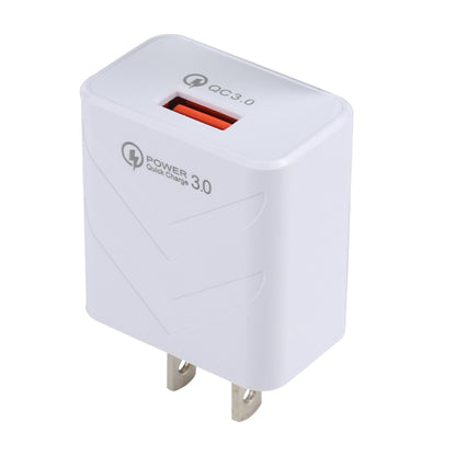 LZ-715 18W QC3.0 USB Single Port Fast Travel Charger, US Plug(White) - USB Charger by buy2fix | Online Shopping UK | buy2fix
