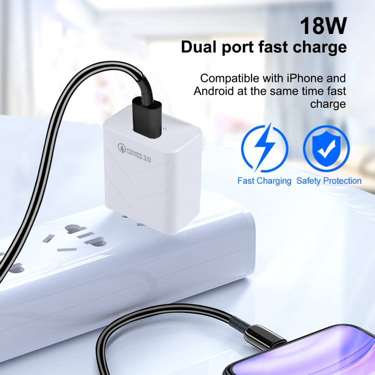 LZ-715 18W QC3.0 USB Single Port Fast Travel Charger, US Plug(White) - USB Charger by buy2fix | Online Shopping UK | buy2fix