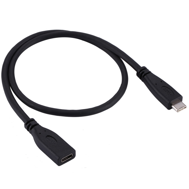 50cm USB-C / Type-C 3.1 Male to USB-C / Type-C Female Connector Adapter Cable(Black) by buy2fix