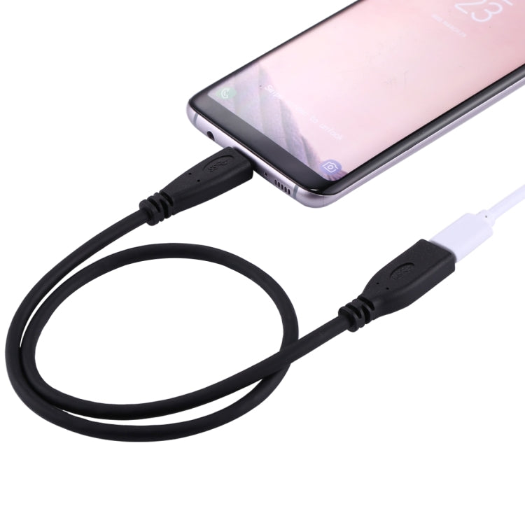 50cm USB-C / Type-C 3.1 Male to USB-C / Type-C Female Connector Adapter Cable(Black) by buy2fix
