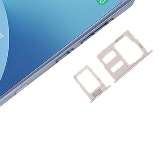 For Galaxy J3 (2017) Single SIM / J330 & J5 (2017) Single SIM / J530 & J7 (2017) Single SIM / J730 SIM Card Tray + Micro SD Card Tray (Gold) - Card Tray by buy2fix | Online Shopping UK | buy2fix