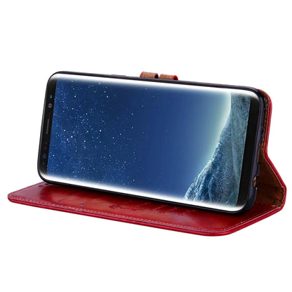 For Galaxy S8 Business Style Oil Wax Texture Horizontal Flip Leather Case with Holder & Card Slots & Wallet(Red) by buy2fix