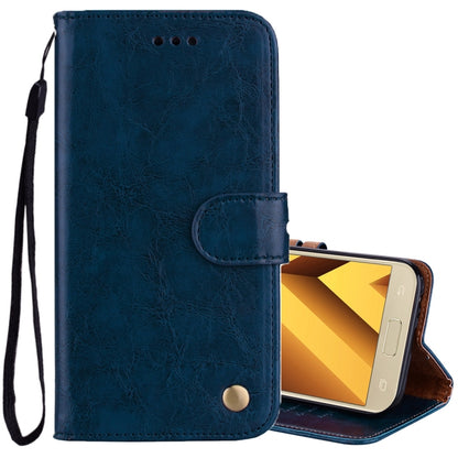 For Samsung Galaxy A5 (2017) Business Style Oil Wax Texture Horizontal Flip Leather Case with Holder & Card Slots & Wallet(Blue) by buy2fix