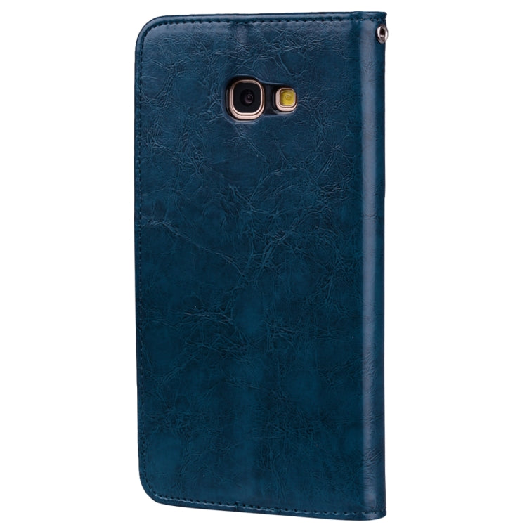 For Samsung Galaxy A5 (2017) Business Style Oil Wax Texture Horizontal Flip Leather Case with Holder & Card Slots & Wallet(Blue) by buy2fix
