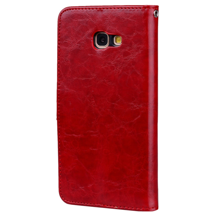 For Samsung Galaxy A5 (2017) Business Style Oil Wax Texture Horizontal Flip Leather Case with Holder & Card Slots & Wallet(Red) by buy2fix