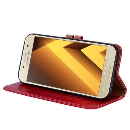 For Samsung Galaxy A5 (2017) Business Style Oil Wax Texture Horizontal Flip Leather Case with Holder & Card Slots & Wallet(Red) by buy2fix