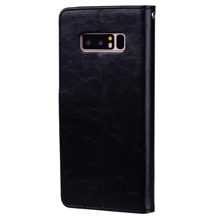 For Samsung Galaxy Note 8 Business Style Oil Wax Texture Horizontal Flip Leather Case with Holder & Card Slots & Wallet(Black) by buy2fix