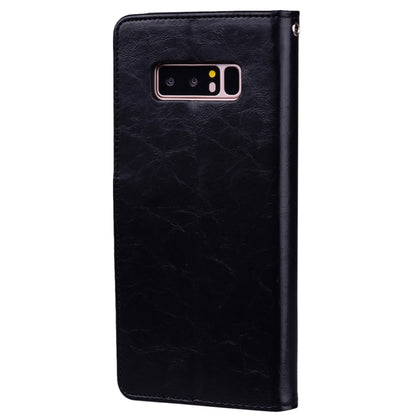 For Samsung Galaxy Note 8 Business Style Oil Wax Texture Horizontal Flip Leather Case with Holder & Card Slots & Wallet(Black) by buy2fix