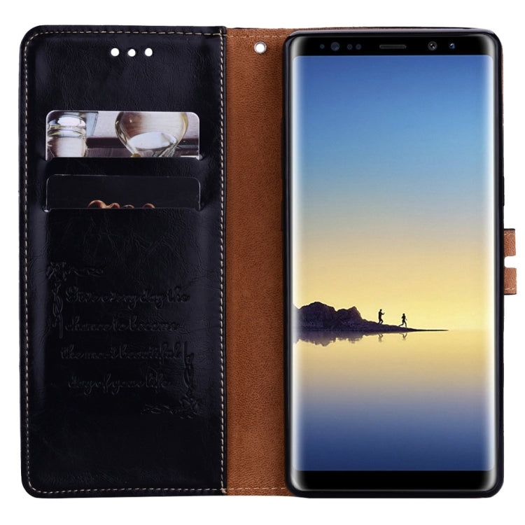 For Samsung Galaxy Note 8 Business Style Oil Wax Texture Horizontal Flip Leather Case with Holder & Card Slots & Wallet(Black) by buy2fix