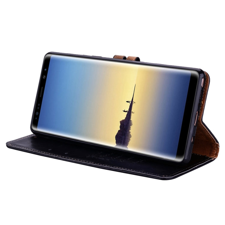 For Samsung Galaxy Note 8 Business Style Oil Wax Texture Horizontal Flip Leather Case with Holder & Card Slots & Wallet(Black) by buy2fix